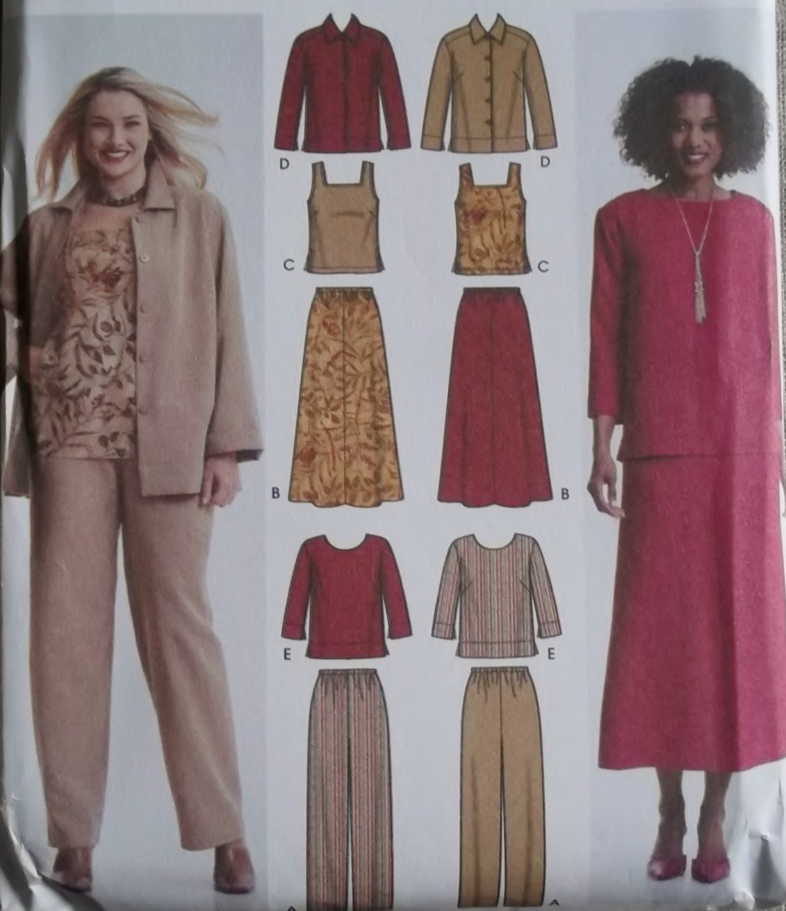 Simplicity 5463 Misses' Pants Skirt tank Top Jacket & Top Pattern, Plus Sizes 10 to 18 UNCUT