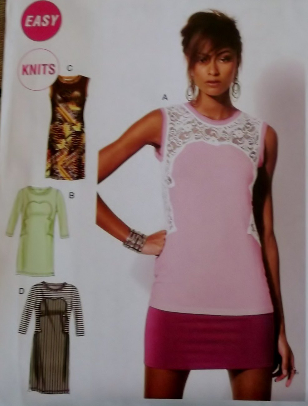 Misses fitted knit Tops and Tunics McCalls M 6705 Pattern, Size 4 To 14, Uncut