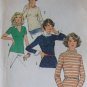 Vintage 1974 Simplicity 6624 Misses Knit Tops Sewing Pattern, Sz 18, Uncut