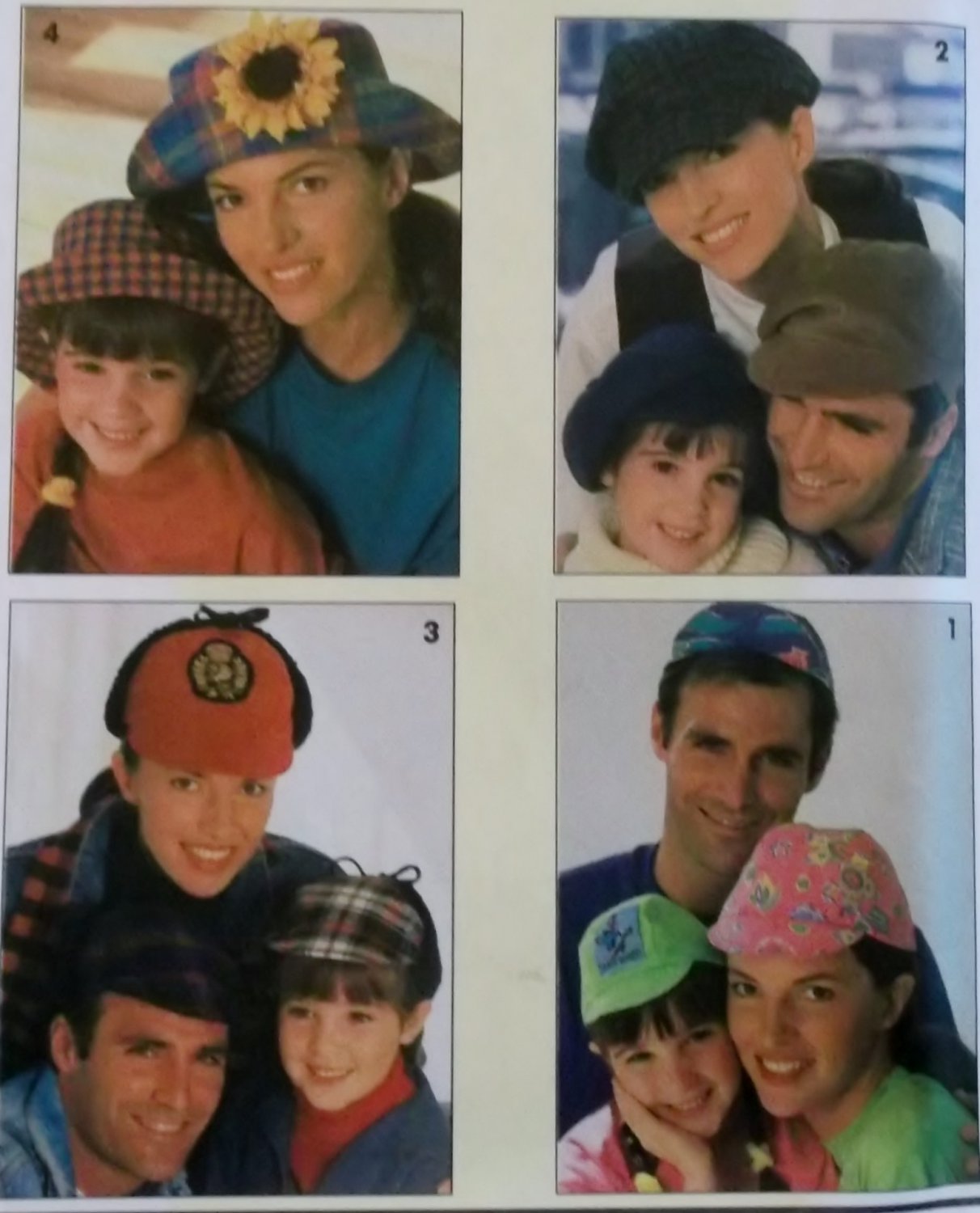 Simplicity 8460 Family Hats in 4 Styles Pattern OS UNCUT