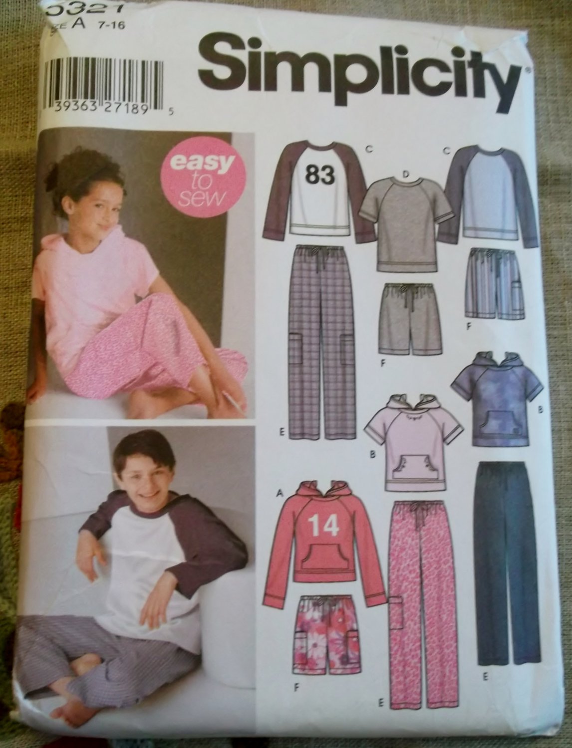 Easy Simplicity 5321 Child's Sewing Pattern Boys Girls Pants or Shorts ...