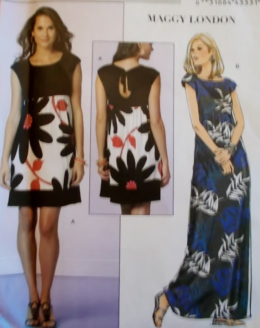Easy Butterick B 5456 Suzi Chin Design Misses' Dress & Sash Pattern ...