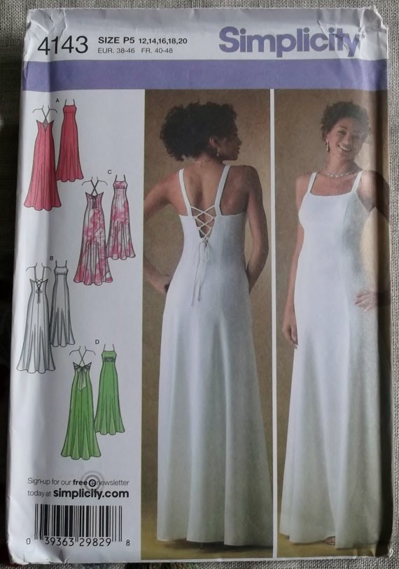 Simplicity 4143 Misses' Evening gown Pattern, Plus Size 12 to 20, Uncut