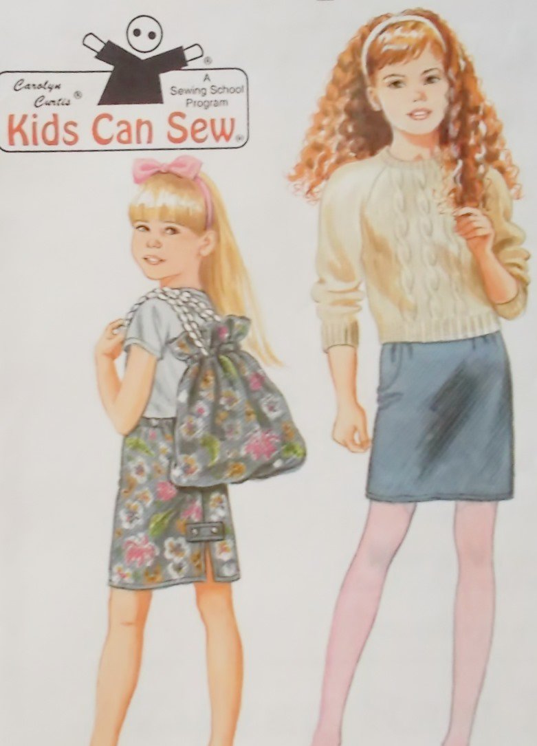 Simplicity 7929 Childs Skirt & Bag  Pattern, Size SM to XL,  Uncut