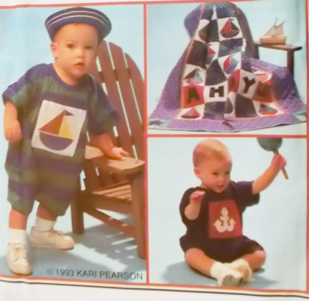 Simplicity 8519, Infants Romper Hat  & Quilt Pattern, Size 6 mo to 18 mo, UNCUT