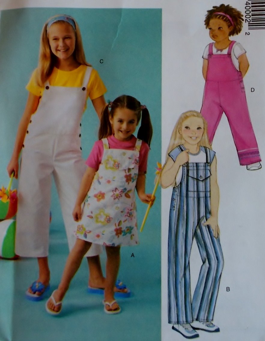 McCalls 4000 Pattern, Childs and Girls Blouse & Jumper or Overdress, Sizes 6, 7, 8, 10, 12 UNCUT