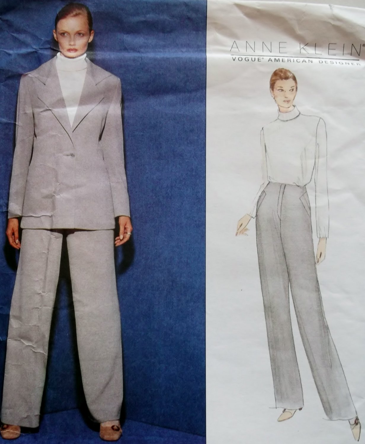 Anne Klein Design Misses' or Petite Jacket & Pants Vogue 1871 Pattern, Size 8 10 12, UNCUT