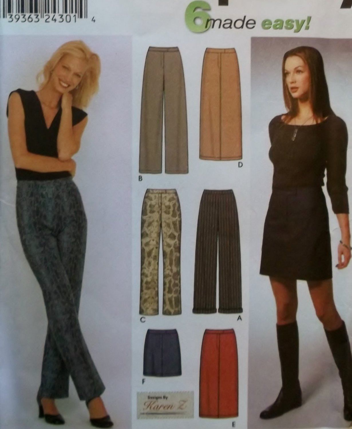 Misses' Skirt & Pants Simplicity 9405 Pattern Plus Sz 14 to 20 Uncut