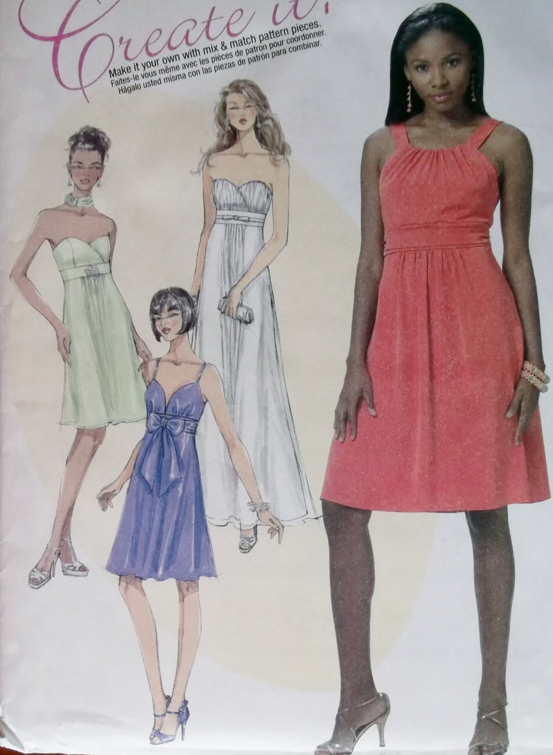 Misses' Lined Dresses In 2 Lengths & Necktie McCalls M 6029 Pattern, Size 4 To 12, Uncut