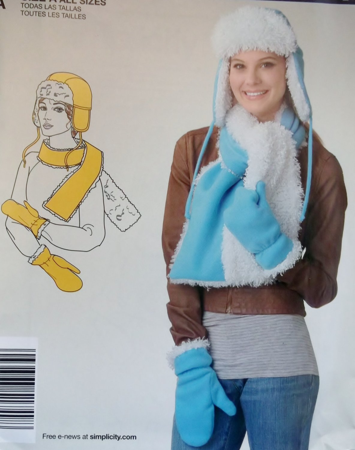 Easy Misses' Hat, Scarf and Mittens Simplicity 1749 Sewing Pattern, Uncut