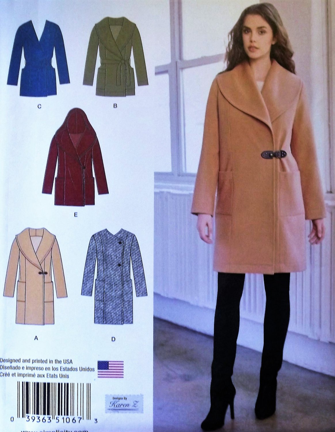 Misses' Easy-To-Sew Jacket or Coat Simplicity 1067 Pattern, Size 14 to ...