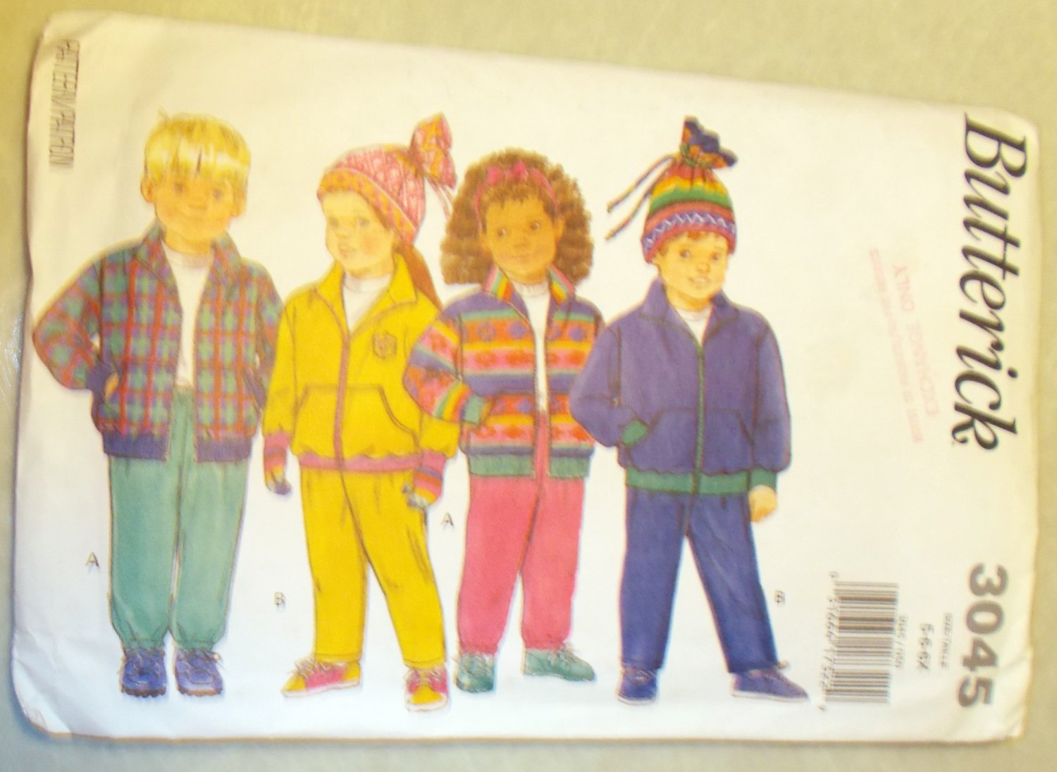 Easy Butterick 3045 Children's Jacket, Pants & Hat , Size 5 6 6x, Uncut