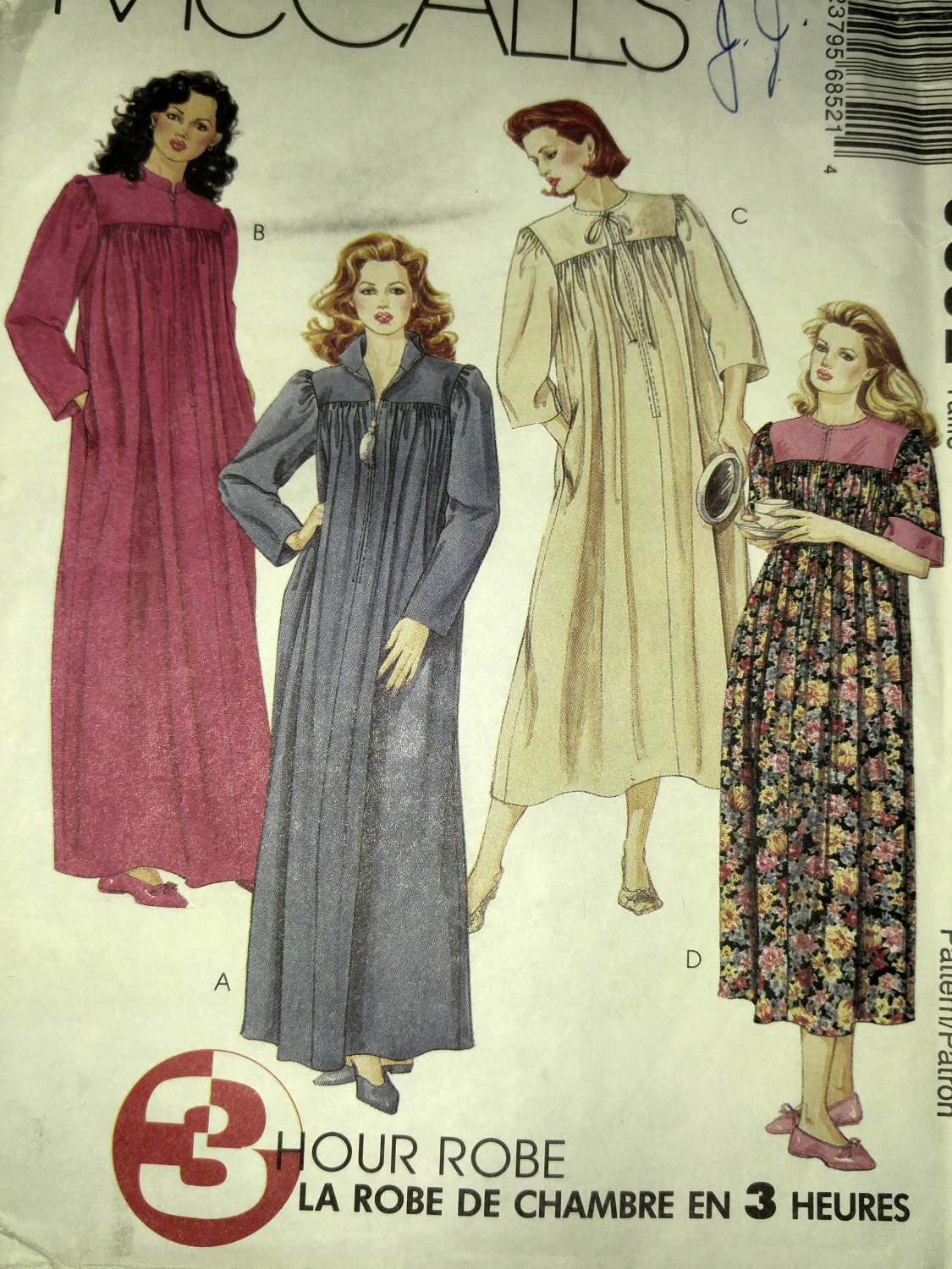 Misses Robe in Two Lengths McCall's 6852 Pattern, Size Sm Med Lg, UNCUT