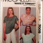 Misses' Pullover Tops, McCalls 7009 Pattern, Small 10 12, UNCUT