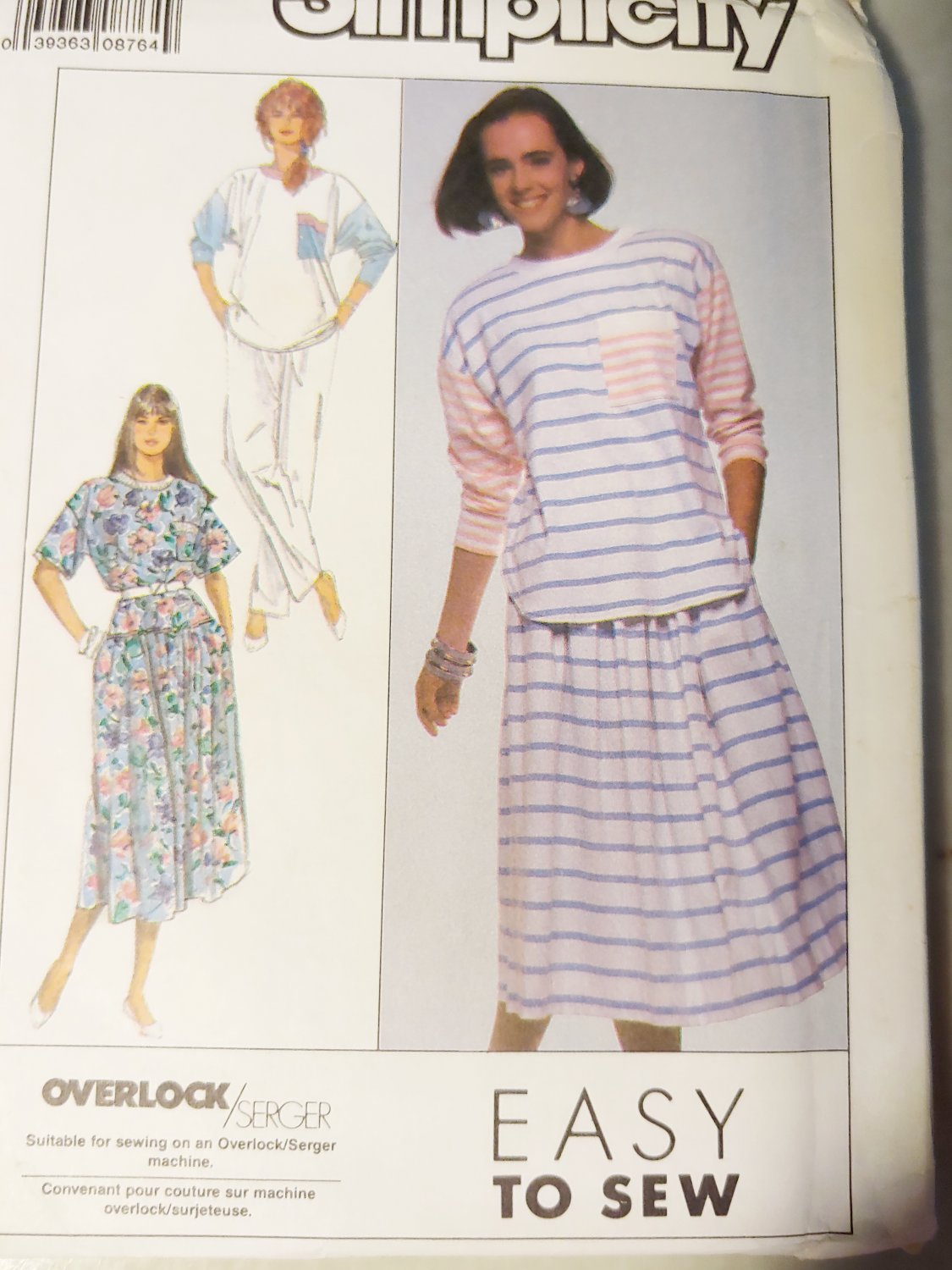 Misses Easy Top Skirt, Pants  Simplicity 9113 Pattern, Size Small 10 12, UNCUT