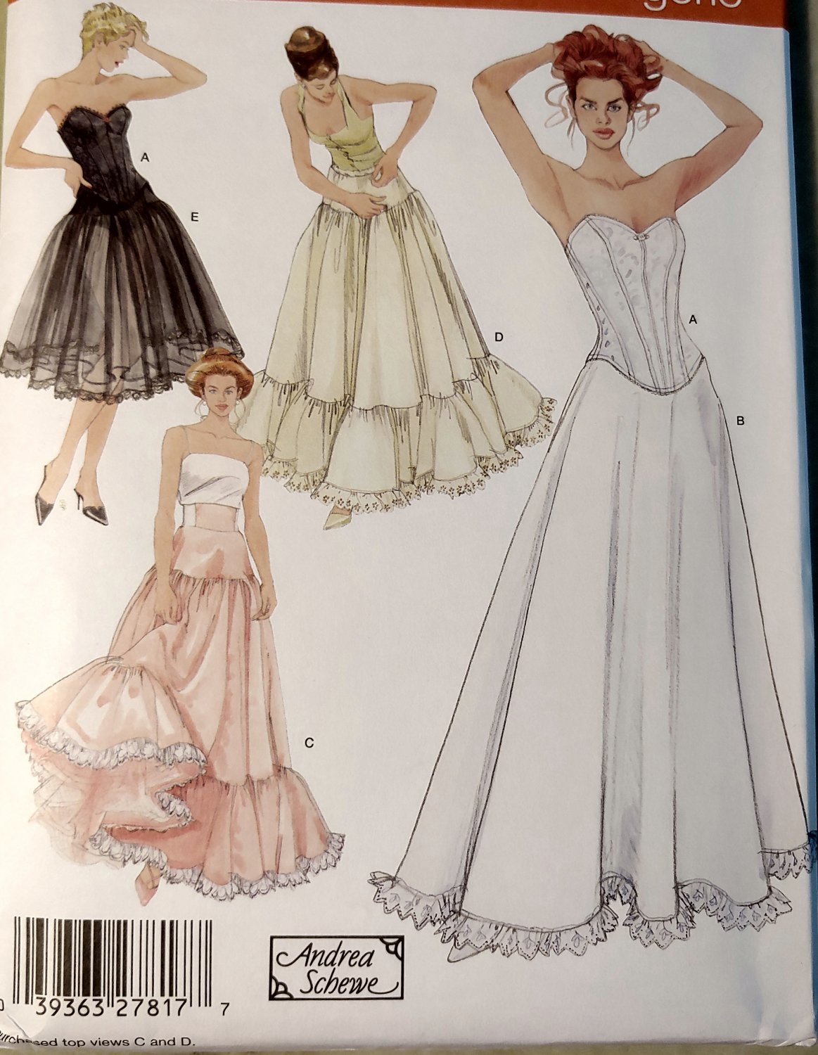 Misses Lingerie Petticoat and Corset Simplicity 5006 Pattern, Plus Sz 6 To 12, Uncut
