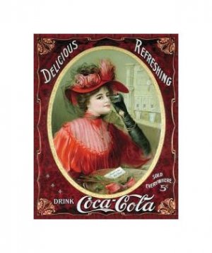 Coca Cola - Coca Cola Girl, Victorian Red Dress Tin Sign