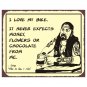 Biker Stan - I Love My Bike - Metal Art Sign