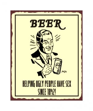 rouge Generisch Plaque métallique Beer Helping Ugly People 20 x 30 cm
