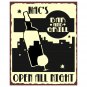 Mac's Bar and Grill Open All Night Metal Art Sign