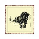 Black Lab Dog Sketch Metal Art Sign
