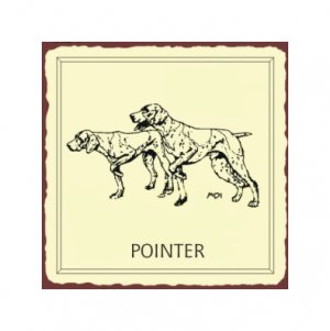 Pointer Dog Metal Art Sign