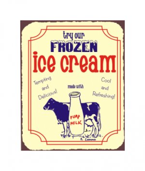 Try Our Frozen Ice Cream Metal Art Sign
