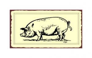 Pig Metal Art Sign