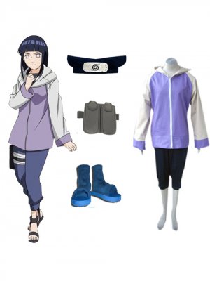 Shippuden Hinata Hyuga Women's Cosplay Costume and Accessories Set