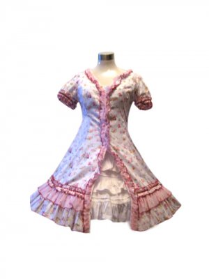 Garden Style Pink Broken Flower Dress Lolita Cosplay Costume
