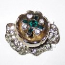 "Quivering Camellia" brooch in rhodium. 1938-42. Unsigned.