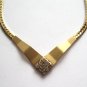 Goldtone and rhinestone necklace. Circa 1970s-80s
