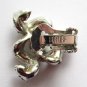 Silvertone and paste clip earrings. Bogoff. Circa early 1950s.