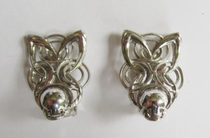 Abstract Silver Tone Earrings, Napier. c. 1950s