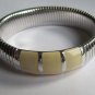 Ivory Enamel and Chrome Bracelet, by Monet. c. 1980s