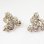 Silvertone and paste clip earrings. Bogoff. Circa early 1950s.