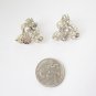Silvertone and paste clip earrings. Bogoff. Circa early 1950s.