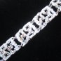 Napier Gold Tone & White Enamel Modernist Bracelet c. 1970s