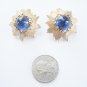 Trifari Faux Sapphire Cabochon Starburst Earrings c. 1960s