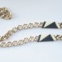 Monet Navy Blue & White Enamel Link Necklace