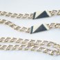 Monet Navy Blue & White Enamel Link Necklace