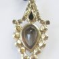 Unfoiled Open-Backed Faux Black Diamond Pendant Necklace c. 1960s