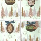 Teal and gold Christmas Cards - set of 12 - FREE shipping!