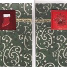 Green Scroll Christmas Cards - set of 12 - FREE shipping!