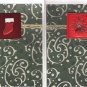Green Scroll Christmas Cards - set of 12 - FREE shipping!