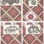 Poinsettia Tile Christmas Cards - set of 12 - FREE shipping!