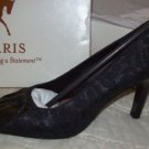 Lisa Paris Sunny Black Leather Heels 8 NEW NIB $139