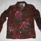 French Laundry Sheer Silk Print Silk Blouse Top S NEW