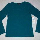 NWT Jones New York Collection L/S Teal Top S NEW $50