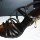 NJB Italy Brown Leather Heels Logo Shoes 6.5 37 NIB$398